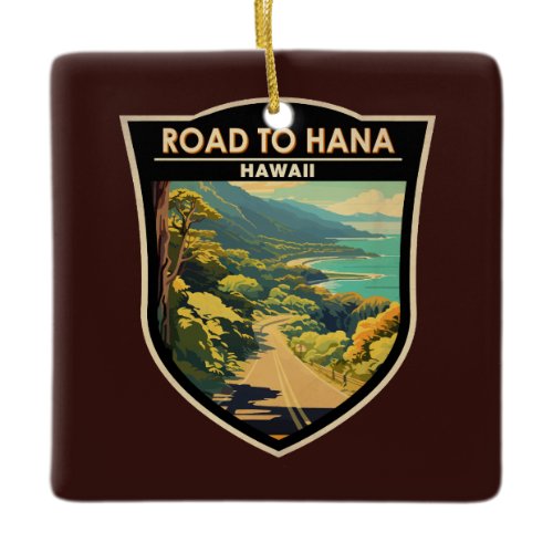 Road to Hana Maui Hawaii Travel Art Vintage Ceramic Ornament