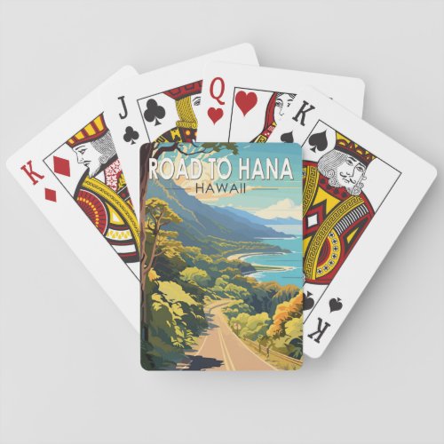 Road to Hana Maui Hawaii Travel Art Vintage Playing Cards