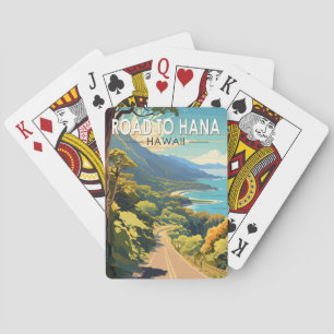 Road to Hana Maui Hawaii Travel Art Vintage Poker Cards