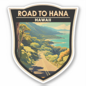 Road to Hana Maui Hawaii Travel Art Vintage Sticker