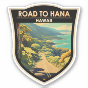 Road to Hana Maui Hawaii Travel Art Vintage Sticker