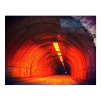Road to Hell - Creepy Tunnel Photo Edit Postcard