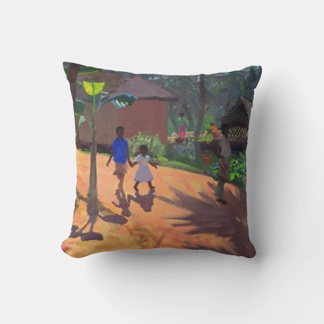 Road to Kovalum Beach Kerala 1996 Throw Pillow (Front)