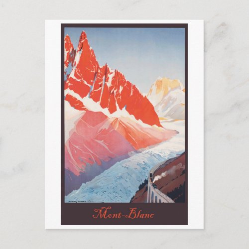 Road to Mont Blanc vintage travel Postcard