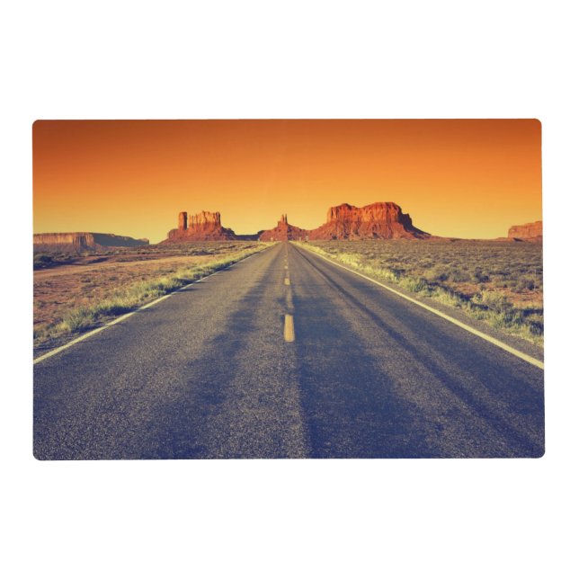 Road To Monument Valley At Sunset Placemat (Front)