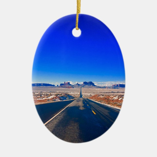Road to Monument Valley Christmas Ornament (Front)