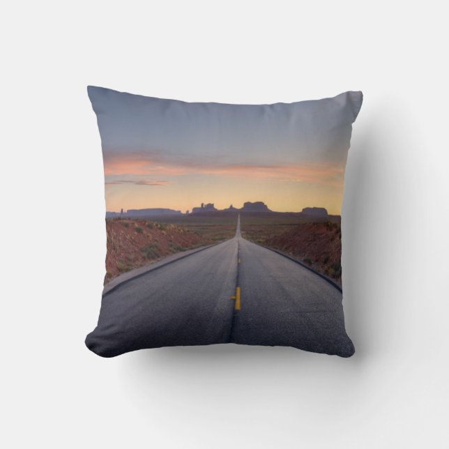 Road to Monument Valley Tribal Park Throw Pillow (Front)