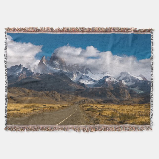 Road To Mount Fitzroy, Patagonia Throw Blanket (Front)