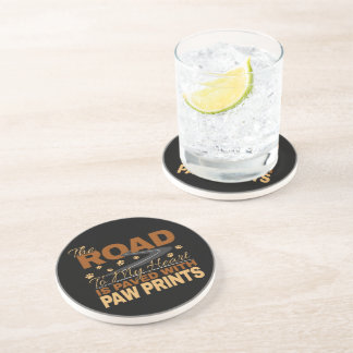 Road to My Heart Paved in Paw Prints Dog Lover  Coaster
