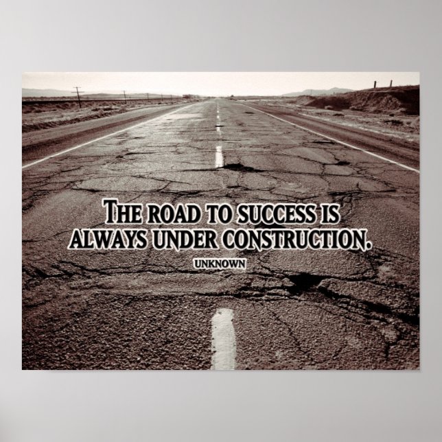 Road To Success Inspirational Poster (Front)