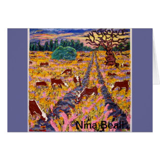 "Road to the Cattleguard" 4x4', 2013, Nina Beall Cards