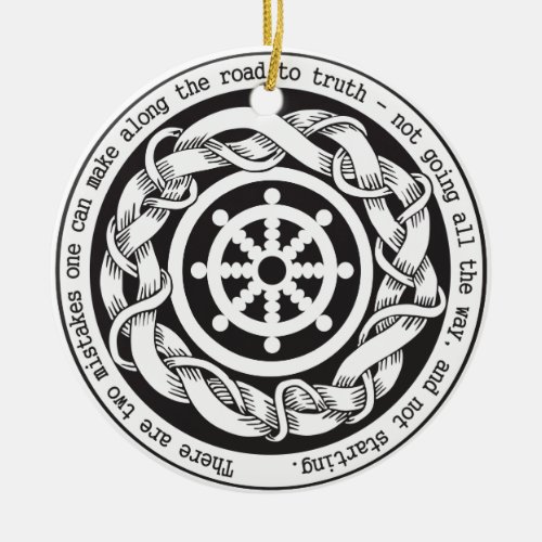 Road to Truth Dharma Wheel Ceramic Ornament