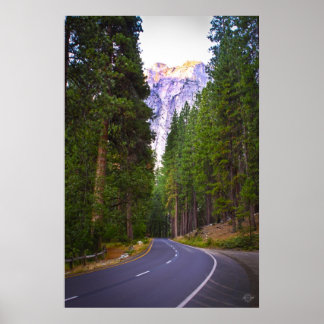 Road to Yosemite Mountains Poster