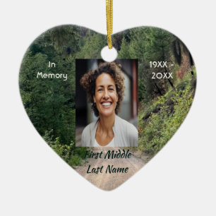 Road trail  Memorial Prayer Card Photo Keepsake Ceramic Ornament