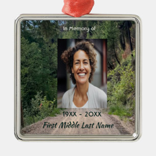 Road trail Memorial Prayer Card Photo Keepsake Metal Ornament