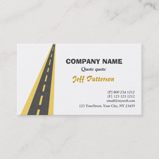 Road Travel Traveling Business Card (Front)