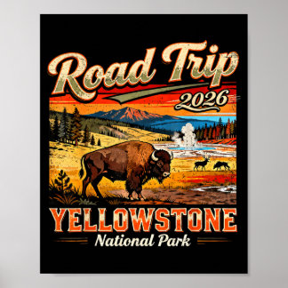 Road Trip 2026 Wyoming Mountains National Park Poster