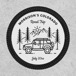 Road Trip Adventure Travel Mountain Trees Custom Patch