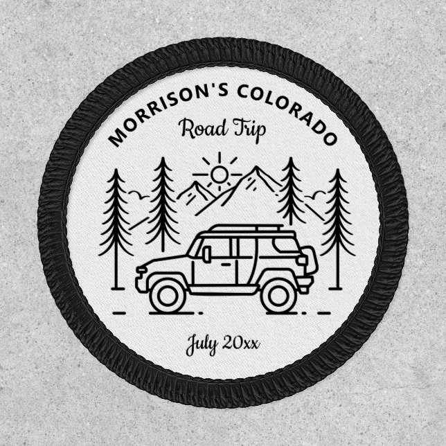 Road Trip Adventure Travel Mountain Trees Custom Patch (Front)