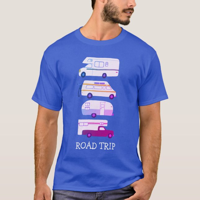 ROAD TRIP Campervan vanlife RV Trailer CUSTOM T-Shirt (Front)