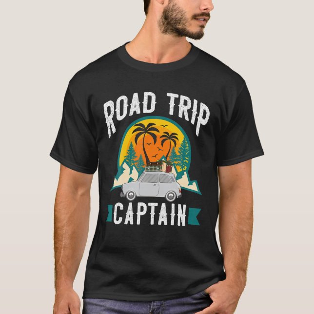 Road Trip Captain Doutdoor RV Camping Group T-Shirt (Front)