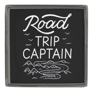 Road Trip Captain I - RV Pilot Camping Vacation Gunmetal Finish Lapel Pin