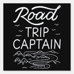 Road Trip Captain I - RV Pilot Camping Vacation Sign