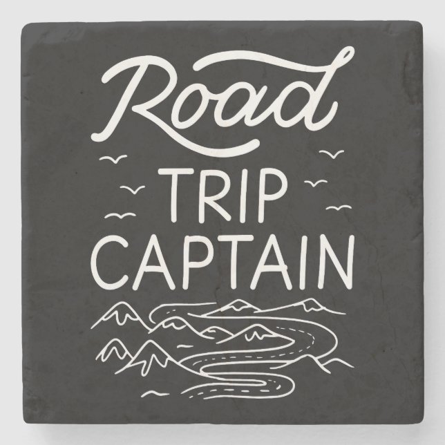 Road Trip Captain I - RV Pilot Camping Vacation Stone Coaster (Front)