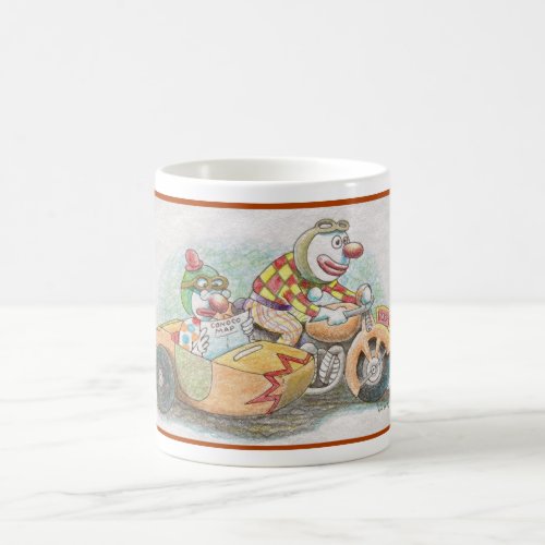 ROAD TRIP CLOWNS LIGHTHEARTED FUN COFFEE MUG