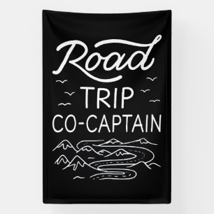 Road Trip Co-Captain I - RV Navigator Camping Love Banner