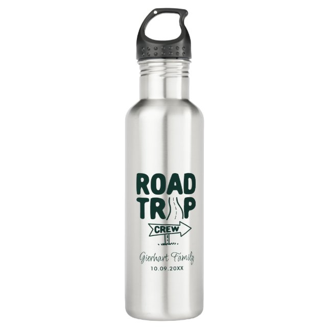 Road Trip Crew Family Reunion Custom Stainless Steel Water Bottle (Front)