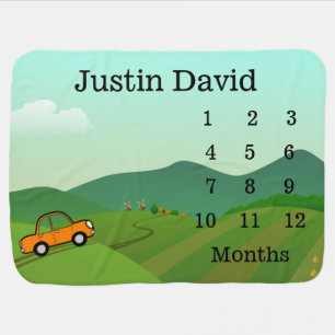 Road Trip Design Monthly Milestone Blanket