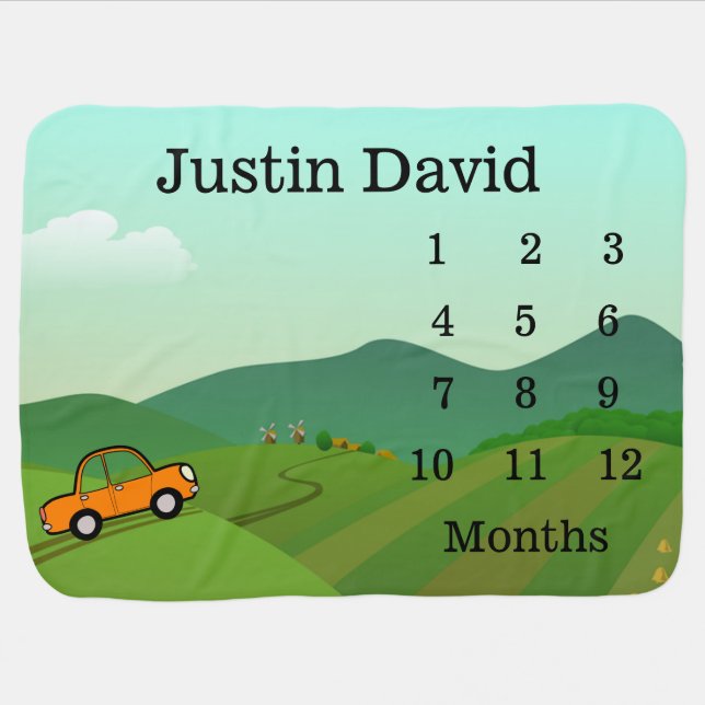 Road Trip Design Monthly Milestone Blanket (Horizontal)