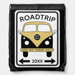 Road trip Drawstring Bag
