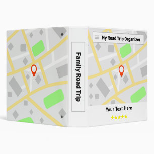 Road Trip Map 3 Ring Binder