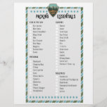 Road Trip Packing Essentials List Letterhead<br><div class="desc">Use this editable packing list as a guide for your next road trip. The categories and list items can all be edited to suit your travel plans. There is space on the left for a 3-hole punch so you can add it to your travel binder.</div>