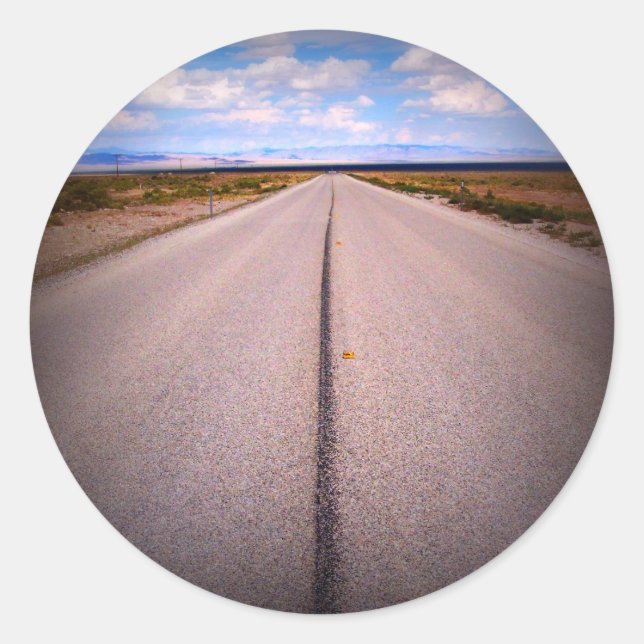 Road Trip Summer Vacation Photo Classic Round Sticker (Front)