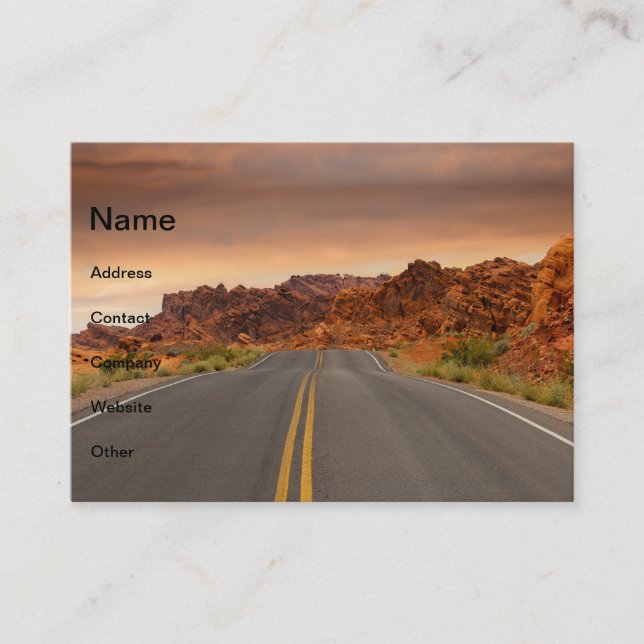 Road trip sunset business card (Front)