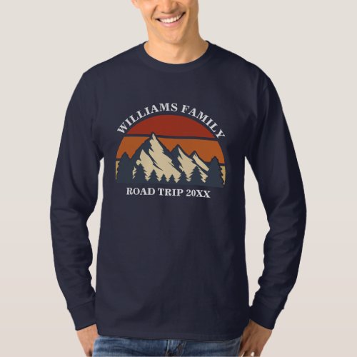 Road Trip Sunset Custom Family Reunion Long Sleeve T_Shirt