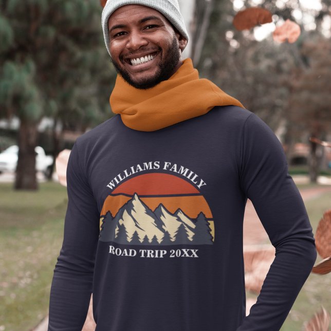 Road Trip Sunset Custom Family Reunion Long Sleeve T-Shirt (Creator Uploaded)