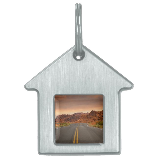 Road trip sunset pet name tag (Front)