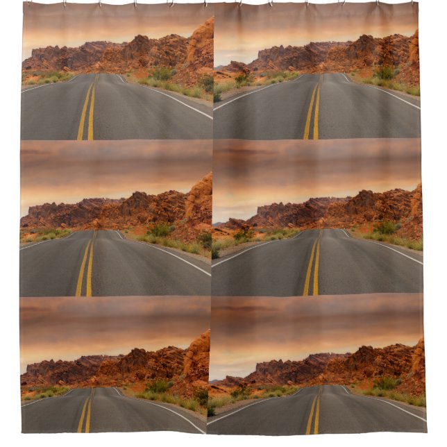Road trip sunset shower curtain (Front)