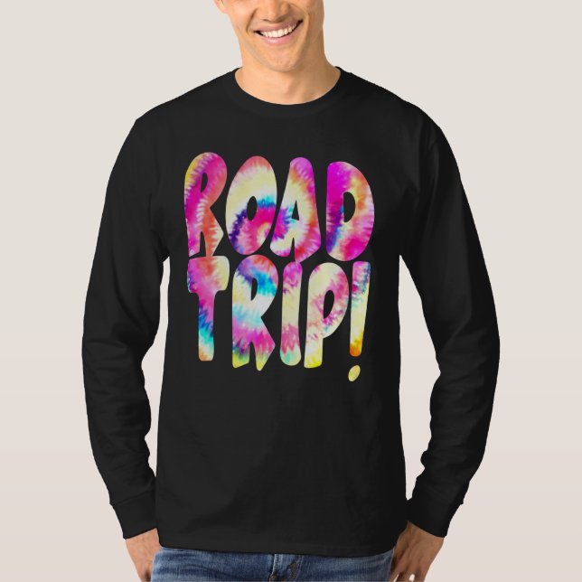 Road Trip Travel Destination Tourist Tie-Dye Trave T-Shirt (Front)
