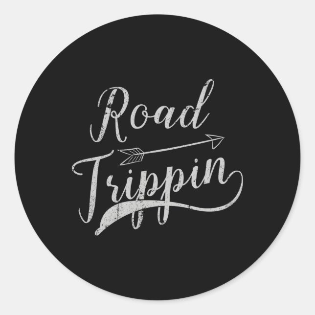 Road Trip Traveling Road Trip Classic Round Sticker (Front)