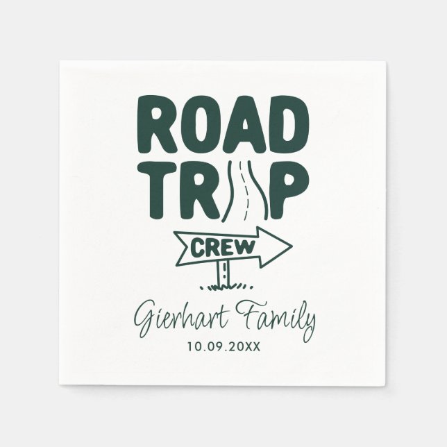 Road Trip Vacation Family Swag Custom Napkins (Front)