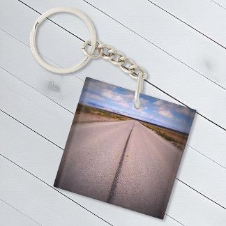 Road Trip Vacation Photo Keychain