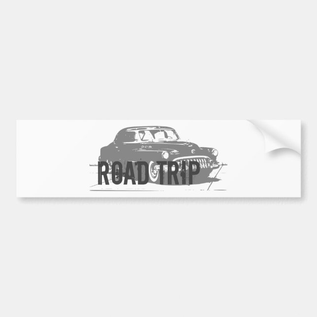 Road Trip Vintage Car Bumper Sticker (Front)