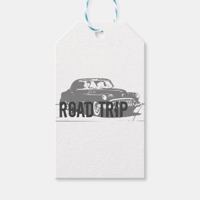 Road Trip Vintage Car Gift Tags (Front)