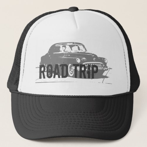 Road Trip Vintage Car Trucker Hat