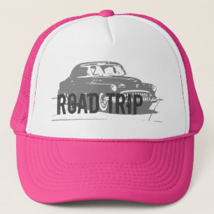 Road Trip Vintage Car Trucker Hat